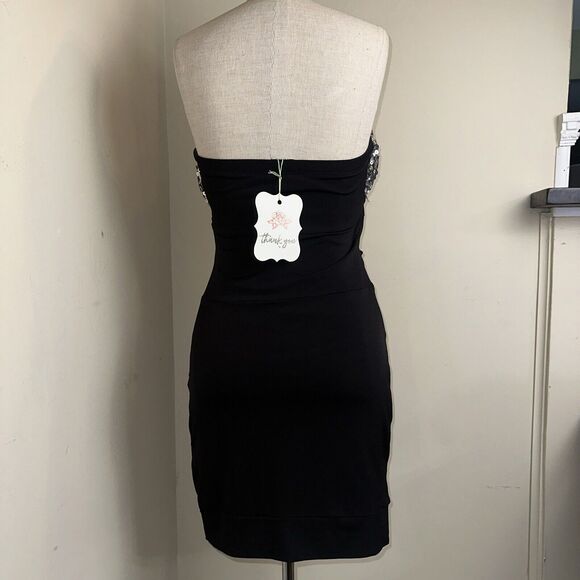 NWT RUBY ROX Y2k Mermaid Bandage Mini Dress Strapless Sequined Top Size Medium - Picture 5 of 8